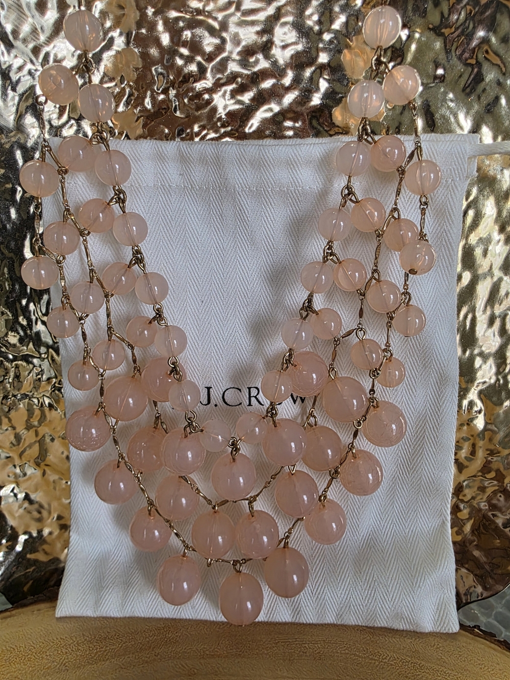 J Crew Bauble cascade necklace in soft blush